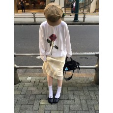 批发纯棉210克精梳精密印花秋季宽松长袖T恤女