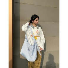 批发纯棉210克精梳精密印花秋季宽松长袖T恤女