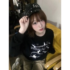 批发纯棉复合卫衣 宽松慵懒风chic圆领卫衣