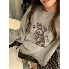 批发纯棉复合卫衣 宽松慵懒风chic圆领卫衣
