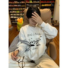 批发纯棉复合卫衣 宽松慵懒风chic圆领卫衣
