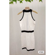 批发小香风撞色无袖<b class='q'>背心连衣裙</b>春夏御姐修身裙子高级感收腰包臀短裙