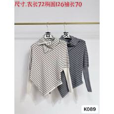 批发黑灰色针织衫女巨好看2025秋冬季穿搭韩系蝙蝠袖宽松<b class='q'>长袖</b>毛衣上衣