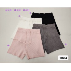 批发白色针织毛线阔腿短裤女秋季高腰欧货外穿直筒裤休闲运动打底靴裤