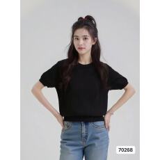 批发2026年春<b class='q'>夏</b>季新款韩版时尚圆领纯色百搭针织短袖 百搭上衣