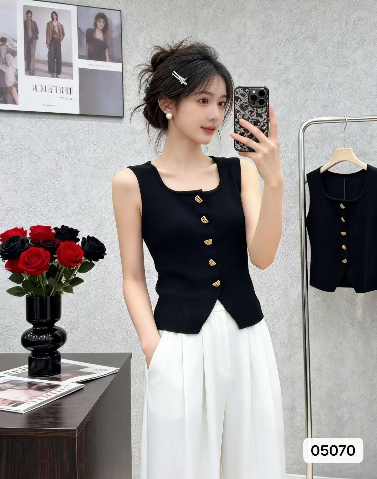 2026 년 봄 여름 새로운 작은 샤넬 스타일 광장 칼라 Chic 단추 단색 다용도 조끼 오픈 가디건 맨위 여성