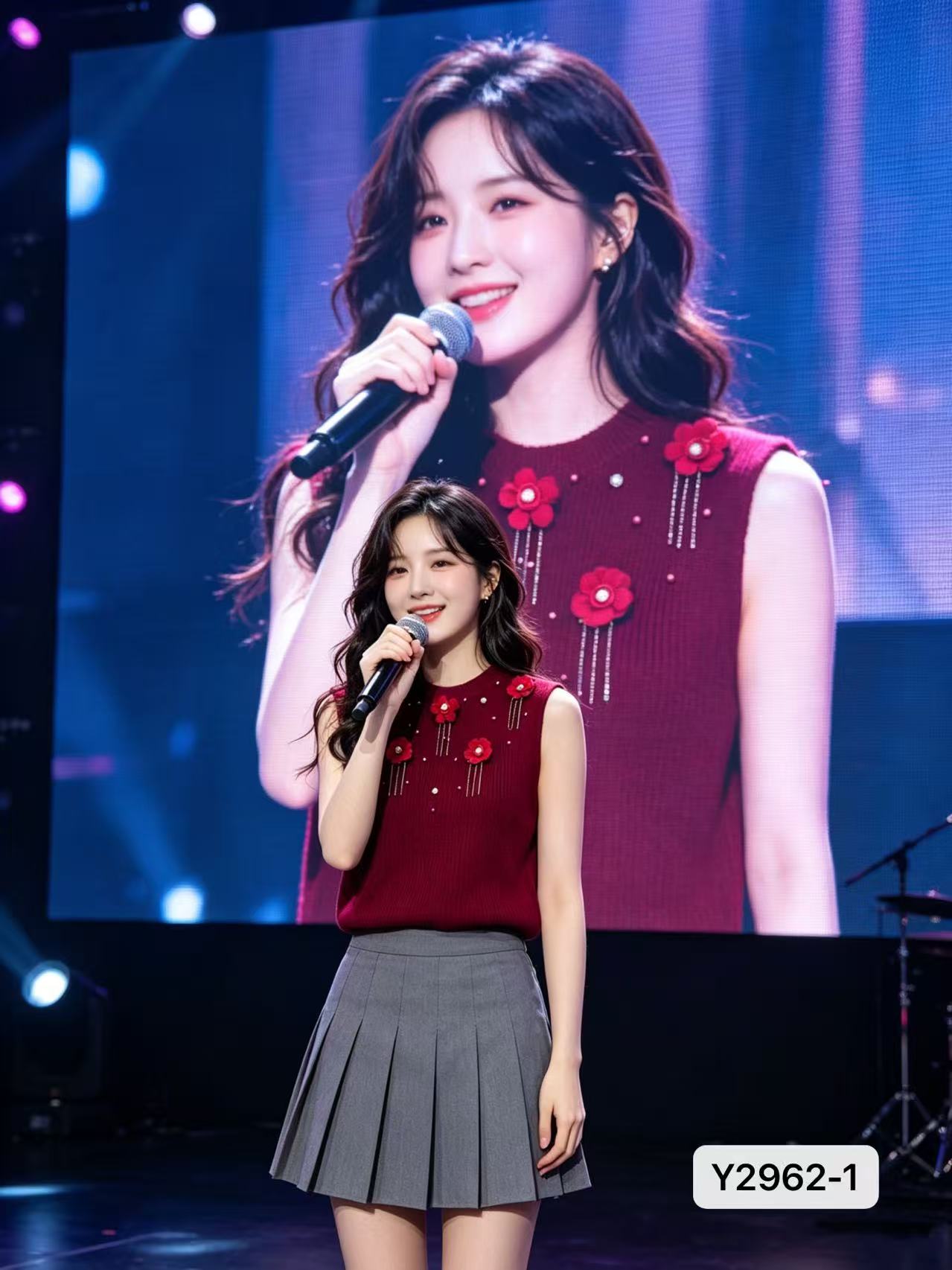 2026 년 여름 새로운 패션 나만의 것을 가져와 라. 칼라 단색 3 차원 꽃 술 비즈 박기 풀오버 조끼 다용도 맨위