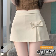 批发西装蝴蝶结<b class='q'>半身</b>裙春夏季2026新款高腰遮肉a字裙甜美百搭包臀<b class='q'>短裙</b>