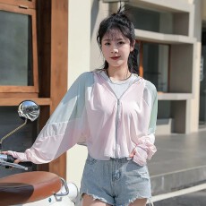批发防晒衣女2026新款冰丝拼色薄款透气防紫外线防晒服女<b class='q'>户外</b>骑车外套