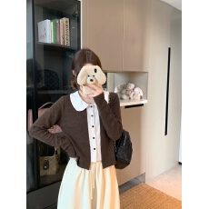 批发实拍实价~秋季新款韩系娃娃领甜美风拼接假两件<b class='q'>休闲</b>百搭长袖上衣