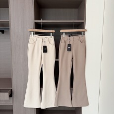 批发杜总家 欧尼裤夹棉款*冬季韩<b class='q'>女</b>纯欲修身显瘦微喇加厚白咖色西裤<b class='q'>女</b>
