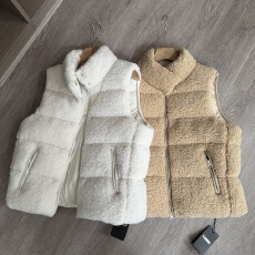 批发Middletone | 泡芙羽绒 仿羊羔毛立领羽绒马夹女<b class='q'>冬</b>季保暖无袖马甲