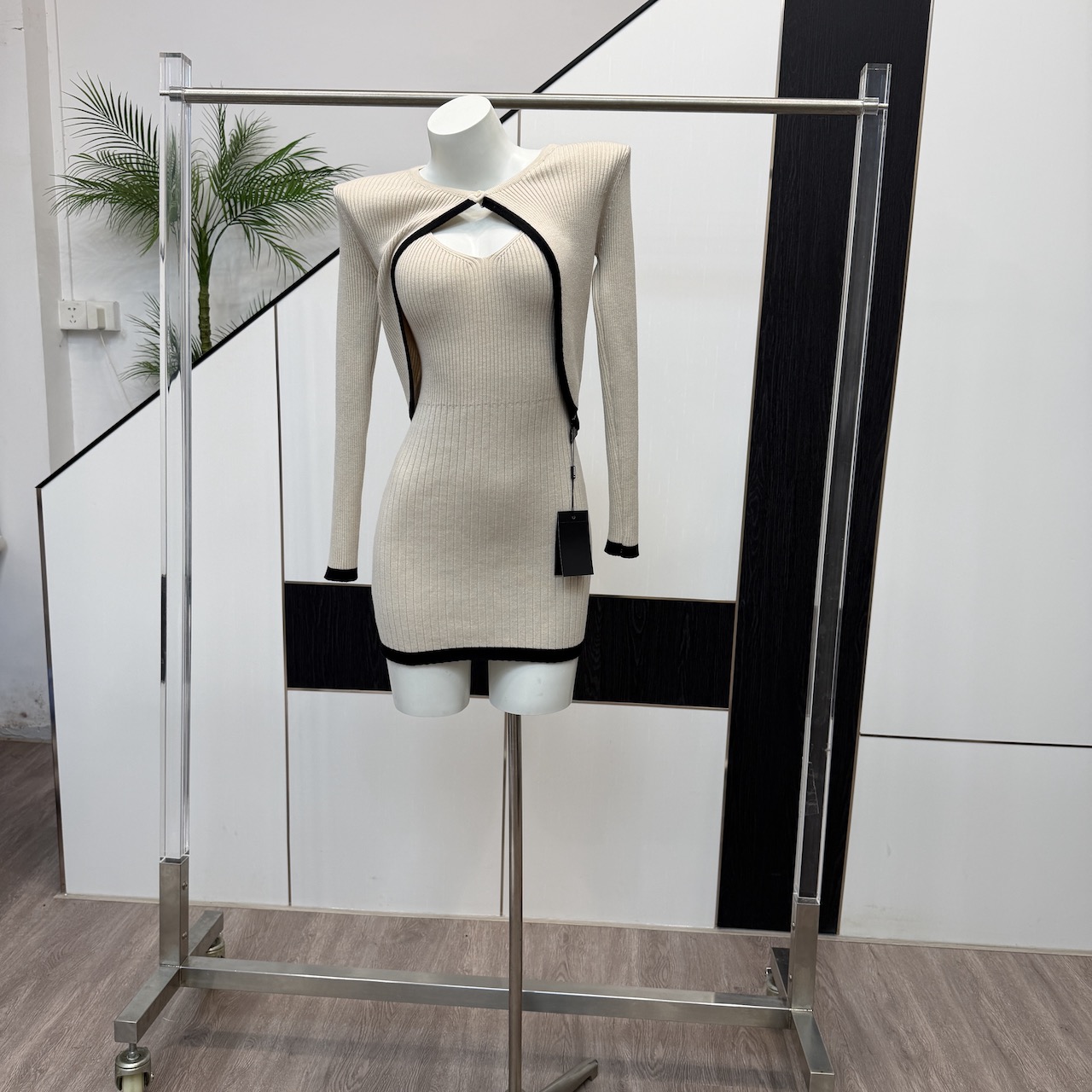 lalaya 순수한 욕망 살구 싸움 블랙 투피스 세트 세트