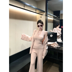 批发实拍实价 纯欲吊带背心内搭<b class='q'>毛衣</b>开衫外套<b class='q'>女</b>直筒休闲裤套装