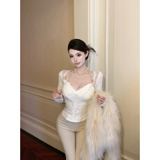 批发实拍实价 纯欲收腰绑带蝴蝶结带胸垫<b class='q'>蕾丝</b>打底衫女内搭修身<b class='q'>上衣</b>