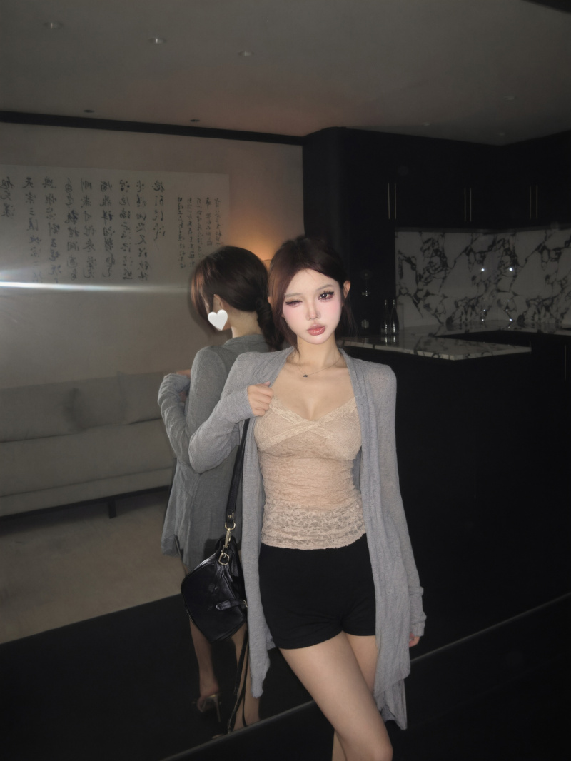 BY32767# 蕾丝性感网红显瘦张楠明星同款小众设计吊带开衫两件套 服裝批發女裝批發服飾貨源