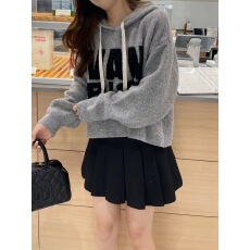 批发美式字母毛<b class='q'>针织衫</b>女2024秋冬新款慵懒风休闲连帽套头毛衣