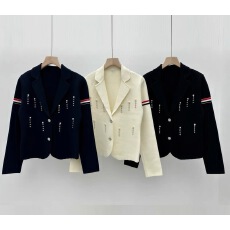 批发2025春季新款重工钉钻设计感修身针织开衫翻领<b class='q'>小西装</b>秋冬厚<b class='q'>外套</b>
