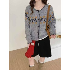 批发秋装女士<b class='q'>韩版</b>独特超好看毛衣针织开衫女<b class='q'>外套</b>2025新款短款上衣春秋