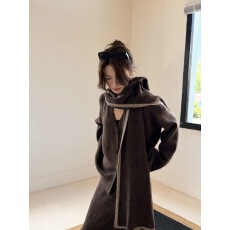 批发十三行韩系2025秋<b class='q'>冬</b>设计感小众宽松针织开衫上衣配披肩毛衣外套潮