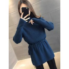 批发<b class='q'>中长款</b>半高领毛衣女2025年新款加厚秋冬裙遮屁股小个子修身<b class='q'>打底衫</b>