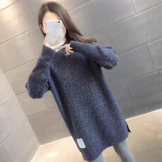 批发<b class='q'>中长款</b>毛衣女遮屁股2025年秋冬装加厚小个子配大衣的<b class='q'>打底衫</b>裙洋气