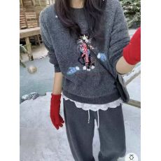 批发韩系设计感围巾小猫套头针织衫毛衣女2025秋冬新款时尚<b class='q'>休闲</b>上衣潮