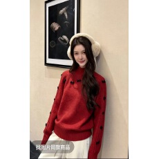 批发韩系半高领蝴蝶结毛衣内搭女秋冬针织打底衫新款韩系减龄显瘦<b class='q'>上衣</b>