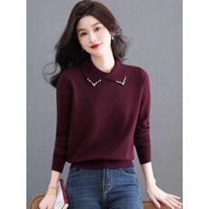 批发欧洲站2026春<b class='q'>新款</b>圆领蝴蝶结提花羊毛针织衫女宽松显瘦百搭<b class='q'>毛衣</b>