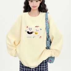 批发2025新款国潮圆领卫衣<b class='q'>男</b>女秋季潮牌百搭无帽外套高街ins港风上衣