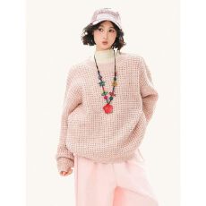 批发日系温柔风复古软糯毛衣女秋冬装宽松慵懒风高级感针织衫上衣