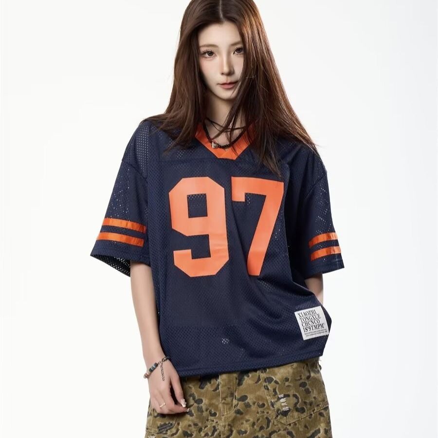 POLO 칼라 반팔 티셔츠 여성 디자인 센스 작은 대중 여름 2025 새로운 홍콩 느낌 루즈핏 다용도 맨위 in