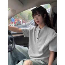 批发【曼巴棉220克】亨利领短袖T恤男女款夏季美式复古体恤<b class='q'>情侣</b>