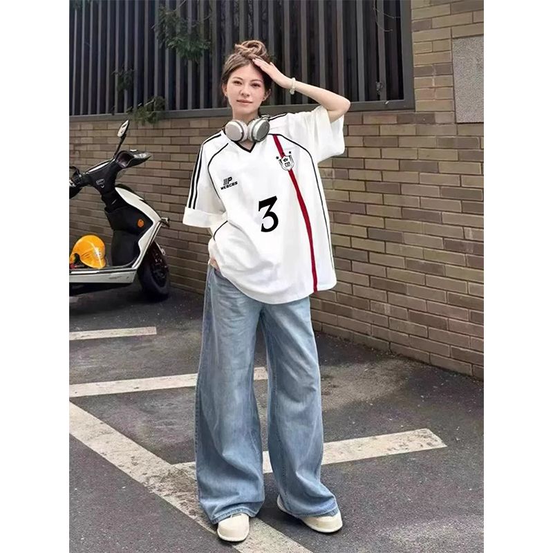 32 더블 실 순면 반팔 티셔츠 남자 여름 2026 새로운 스트라이프 중간 길이 루즈핏 라운드 넥 맨위 여성 의류