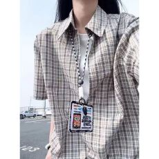 批发新款潮流老钱风夏季<b class='q'>男士</b>休闲百搭翻领透气复古肌理感<b class='q'>短袖</b><b class='q'>衬衫</b>潮