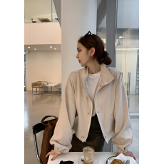 批发简约现代 宽松休闲<b class='q'>百搭</b> 纯色夹克衫短外套女 韩系轻熟