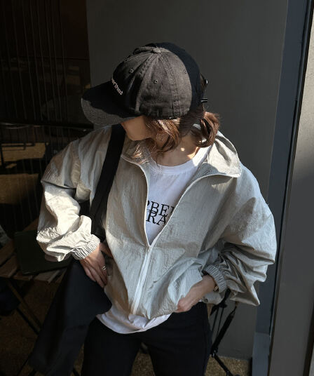캐주얼 바람 품격 폴로 칼라 긴팔 재킷 짧은 외투 한국 스타일 chic 빛 요리 한 패션 루즈핏 여성