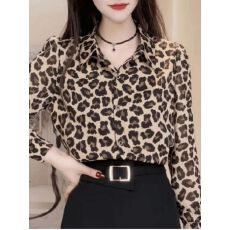 批发新品<b class='q'>时尚</b>洋气春秋长袖<b class='q'>t</b><b class='q'>恤</b>豹纹新款开衫小衫设计感小众辣妹上衣女