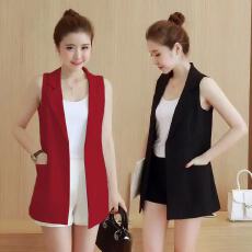 批发薄款马夹女百搭显瘦小西装开衫叠穿<b class='q'>夏</b>季无袖外穿西装背心职业外套