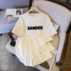 批发仿棉索罗娜休闲运动套装女宽松<b class='q'>大码</b>短袖胖mm印花两件套潮