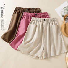 批发实拍2026夏季新款文艺<b class='q'>短裤</b><b class='q'>女</b>宽松显瘦百搭休闲裤高腰阔腿裤<b class='q'>五</b>分裤