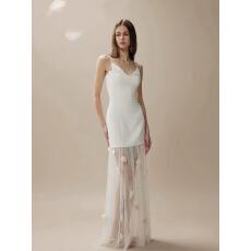 批发心动的信号 Fa sogno珐颂白茶花影轻礼服连衣长裙套装