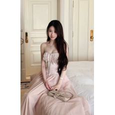 批发法式纯欲醋酸蕾丝鱼骨抹胸胸衣