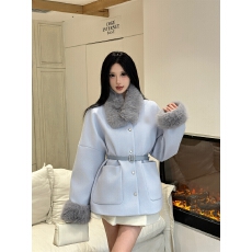 批发秋冬富家千金风收腰<b class='q'>中长款</b>毛呢斗篷大衣女呢子女外套