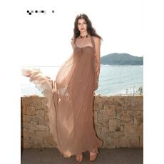 批发网纱挂脖抹胸<b class='q'>露背</b>氛围感<b class='q'>连衣裙</b>