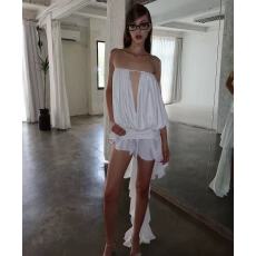 批发欧美风纯欲性感<b class='q'>抹胸</b>包臀不规则拖尾裙