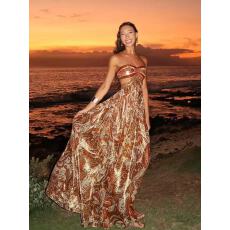 批发法式复古印花挂脖<b class='q'>连衣裙</b>气质显瘦<b class='q'>抹胸</b>露背度假长裙