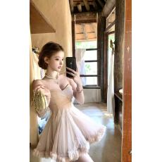 批发桃乐丝舞曲 裸色花朵吊带蓬蓬芭蕾纱质连衣<b class='q'>裙</b>短<b class='q'>裙</b>女