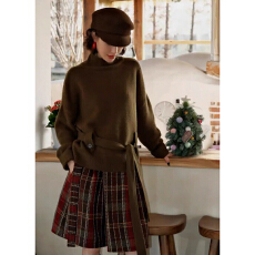 批发冬季清冷富家千金气质女神范高级感大方得体巨好看毛衣连衣裙套装