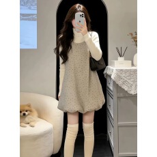 批发2025秋冬装<b class='q'>碎花</b>背心连衣裙子女巨好看韩系穿搭一整套叠穿花苞<b class='q'>短裙</b>